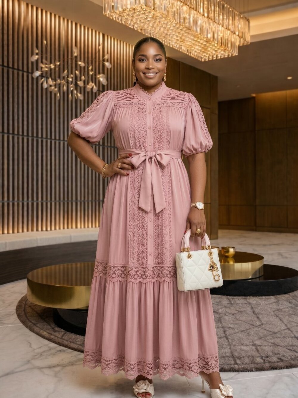 Mauve-Midi Dress